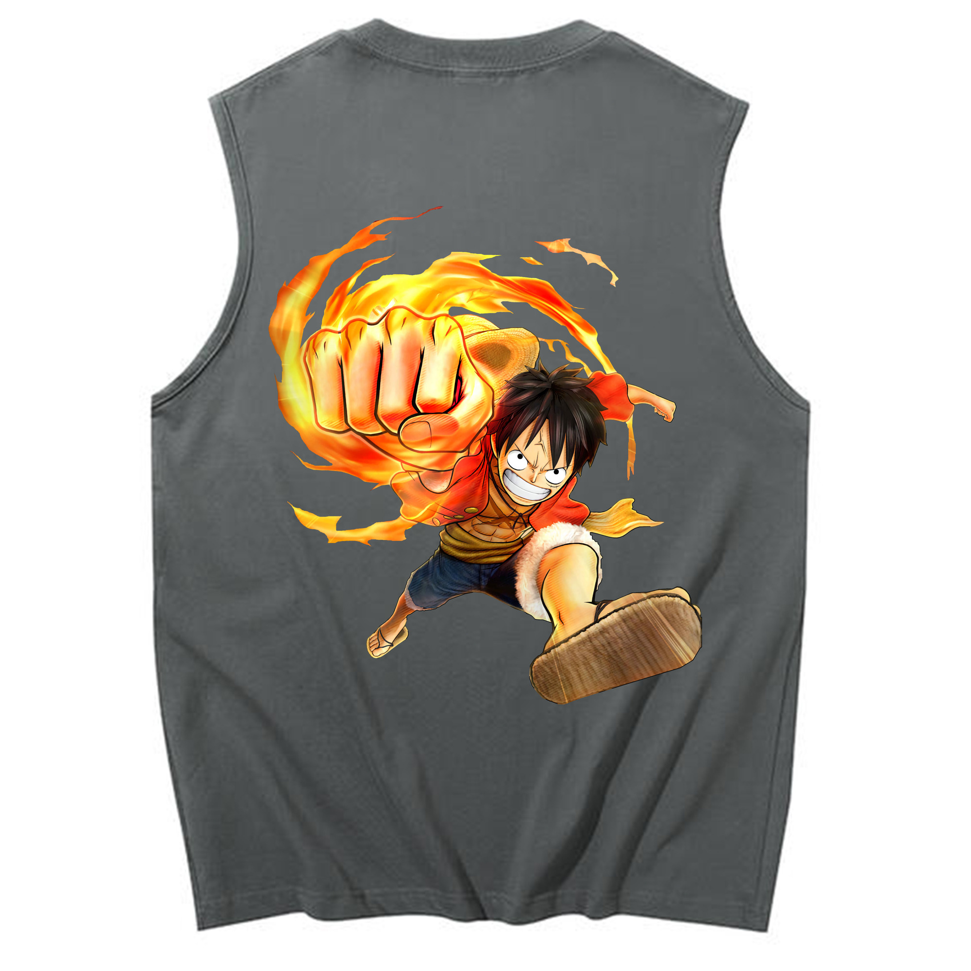 ワンピース モンキー・D・ルフィ ONE PIECE Monkey D. Luffy コットン100％タンクトップ（背面プリント）